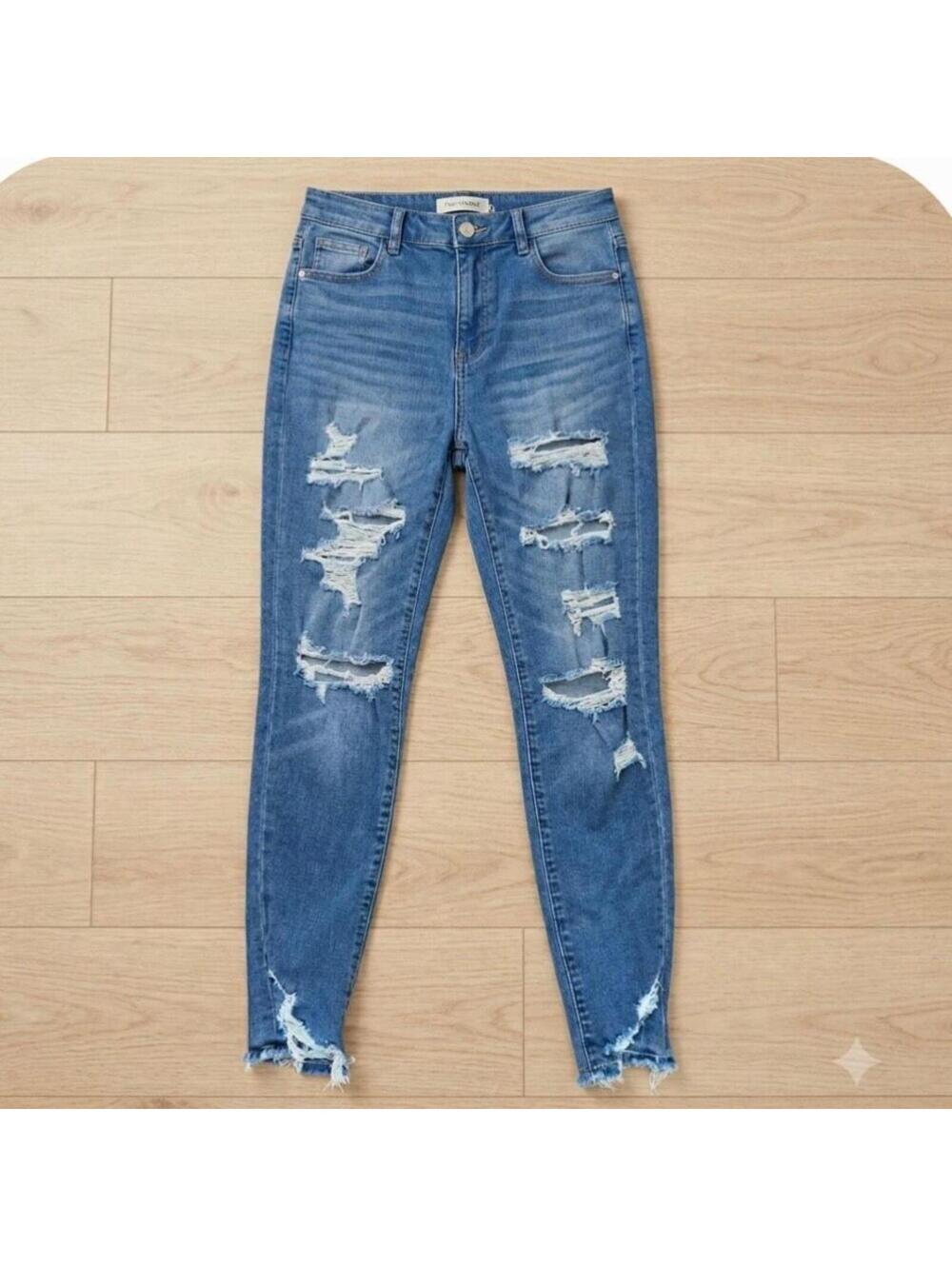 American eagle distressed ripped grunge emo scene skater raw hem dream jeans 10